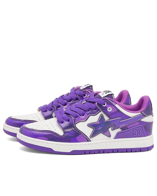 A Bathing Ape Purple Camo Leather Sk8 Sta Sneaker for men