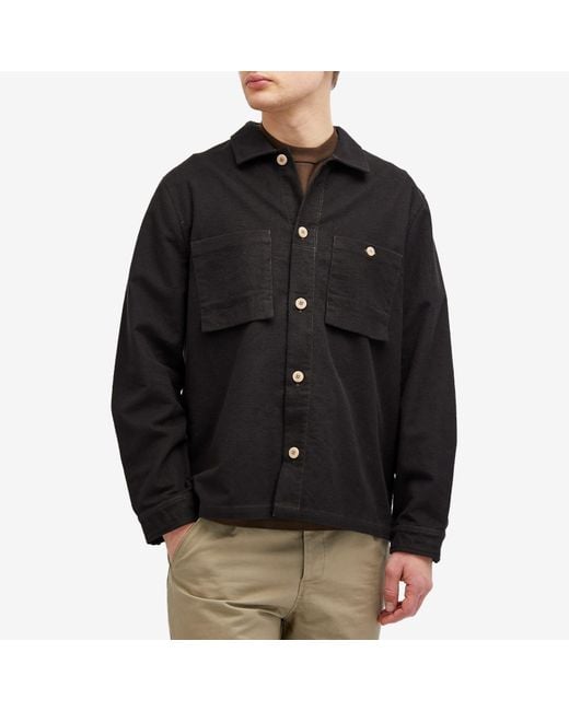 Folk Black Patch Overshirt for men