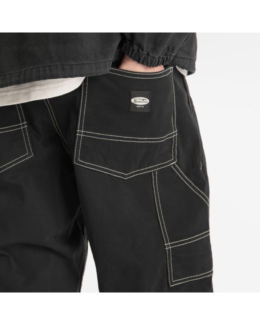 Manastash Black Washed Color Painter Pant for men