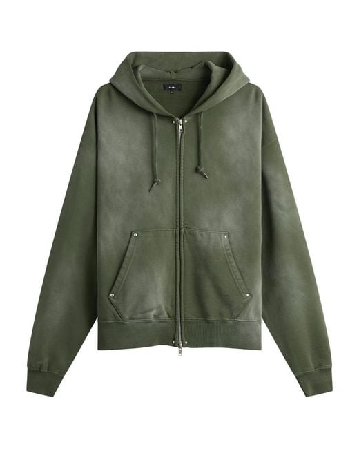 Beams Plus Green Fade Rivet Zip Hoodie for men