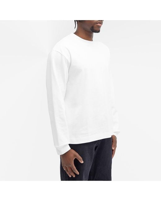 Studio Nicholson White Long Sleeve Javelin T-Shirt for men