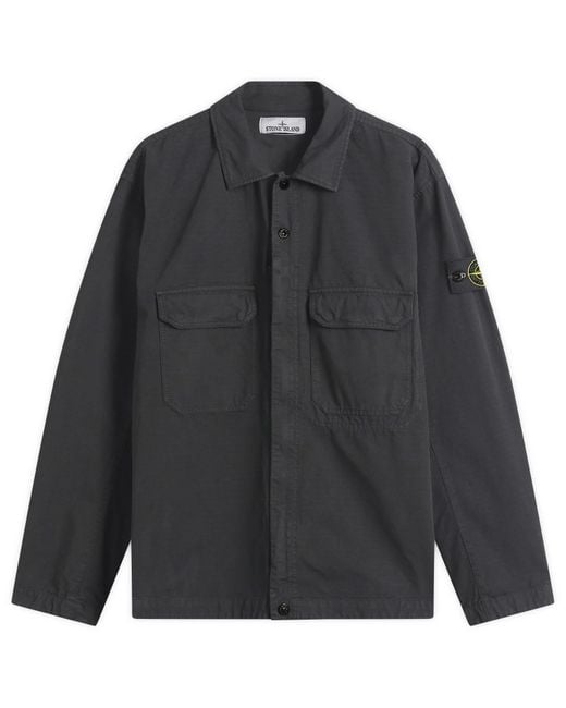 STONE  25AW Ripstop Zip Shirt 黒 L Stone Island Ripstop Zip Shirt Jacket in Black for Men | Lyst