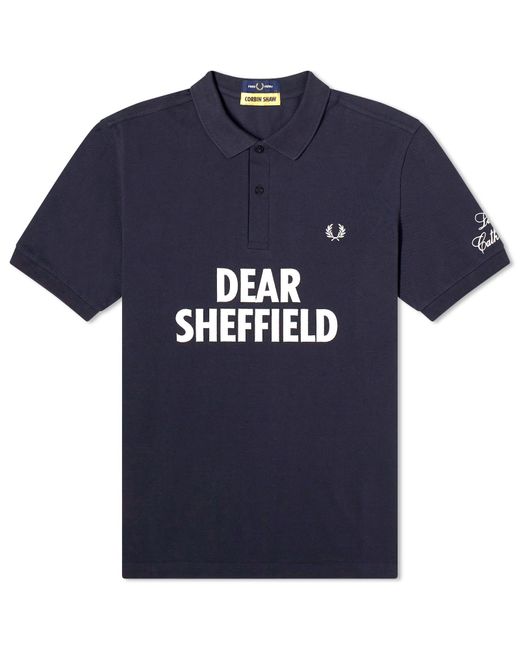 Fred Perry Blue X Corbin Shaw Dear Sheffield Polo Shirt for men