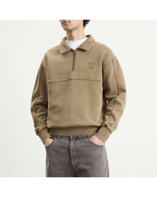 Heresy Green Quarter Zip Sweatshirt for men