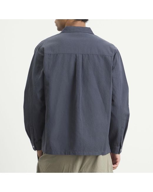 Folk Blue Patch Overshirt for men