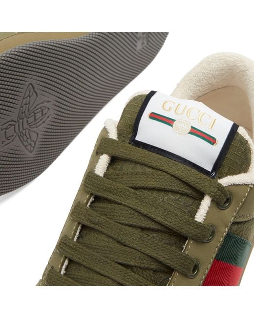 Gucci Green Screener Cotton Ripstop Sneaker for men