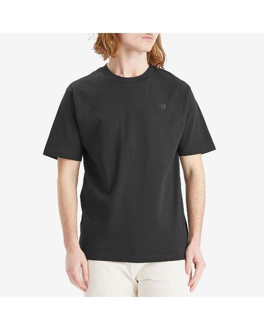New Balance Black Nb Athletics Cotton T-Shirt for men