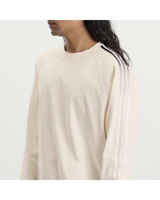 Y-3 White Oversized Gradient Stripes Long Sleeve T-Shirt for men
