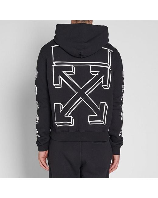Off White c o Virgil Abloh Black Diagonal Arrows Logo Hoodie for Men Lyst UK