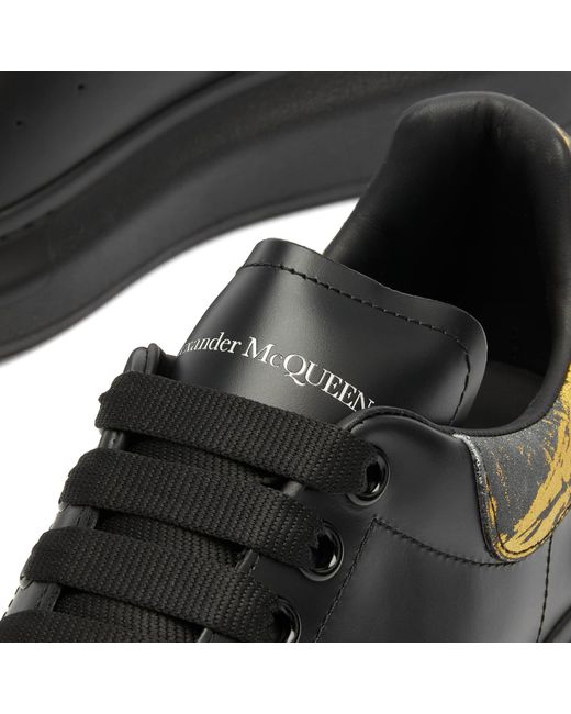 Alexander McQueen Black Snake Heel Tab Oversized Sneakers for men