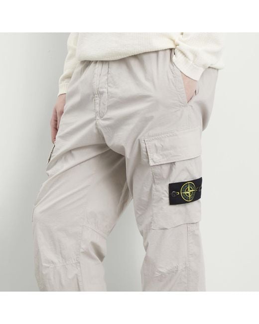 Stone Island Gray Tela Paracadute Cargo Trousers for men