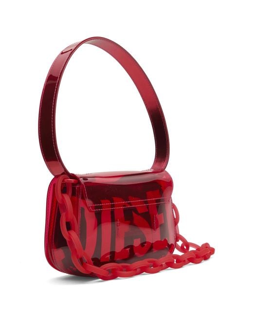 DIESEL Red 1Dr Logo Perspex Handbag