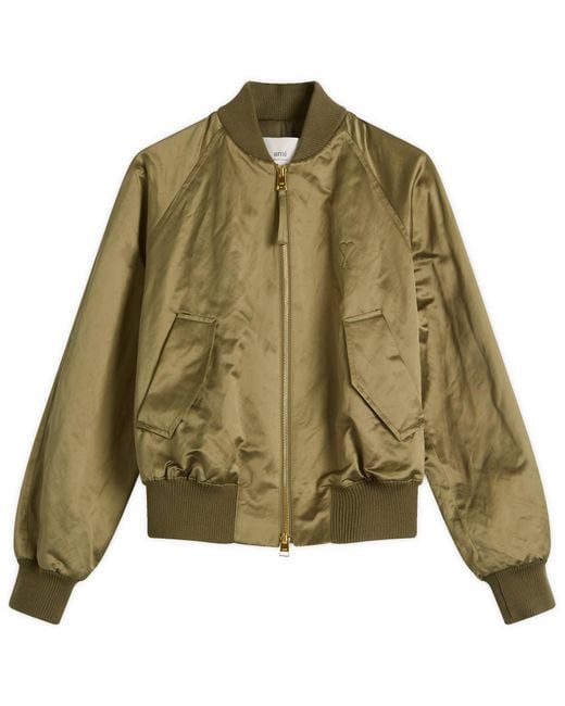 AMI Green De Coeur Bomber Jacket