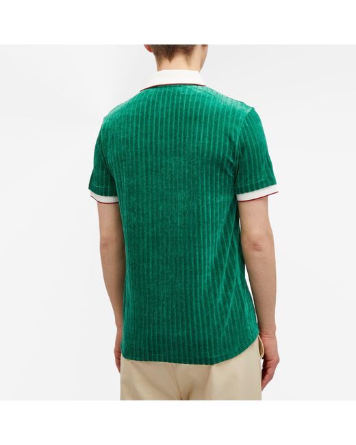 Casablancabrand Green Rib Velour Polo Shirt for men