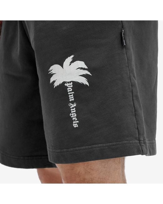 Palm Angels Black Logo Sweat Short for men