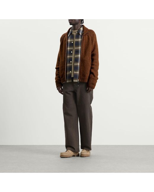 Folk Brown Curve Cardigan for men