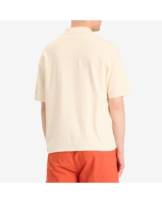 Norse Projects Natural Rollo Full Button Knit Polo for men