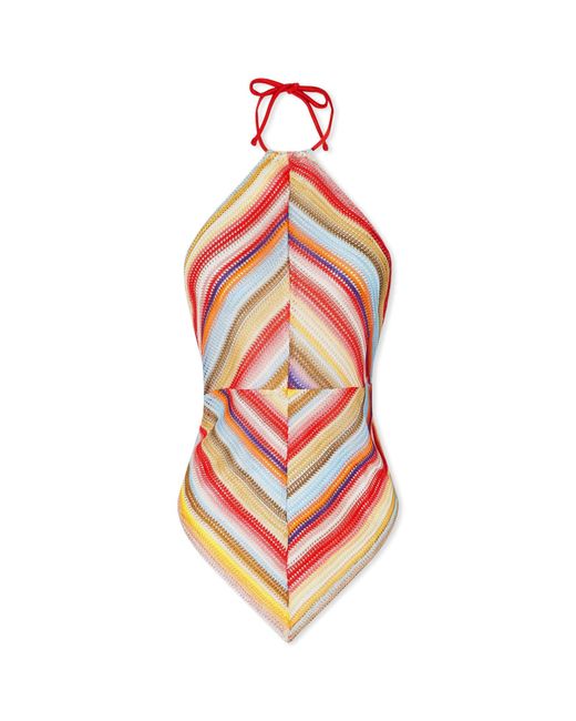 Missoni Red Halter Neck Scarf Top