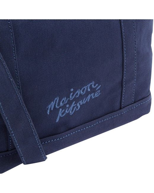 Maison Kitsuné Blue Fox Head Small Tote Bag