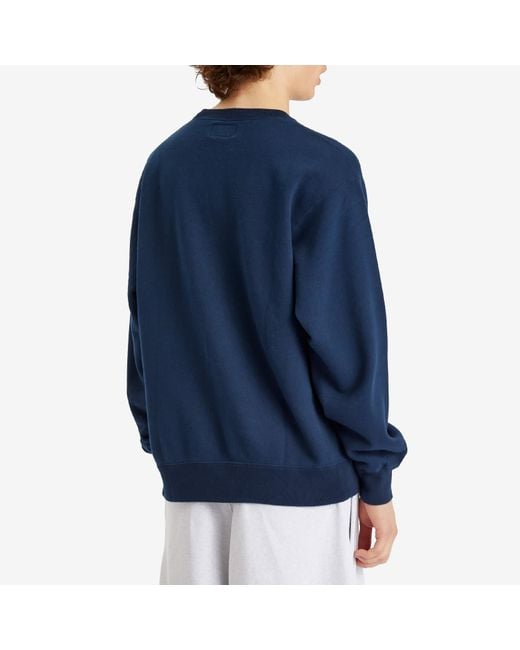 Beams Plus Blue Crew Sweatshirt for men