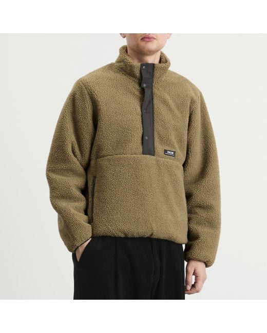 Taion Green Pull Over Boa Fleece Jacket for men