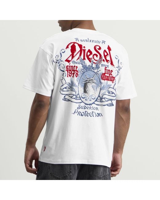 DIESEL White Protection T-Shirt for men