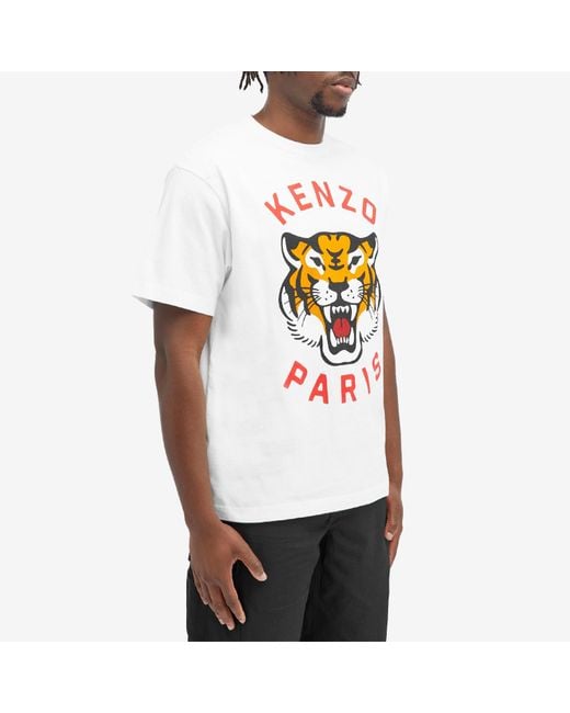 KENZO White Lucky Tiger Oversized T-Shirt for men