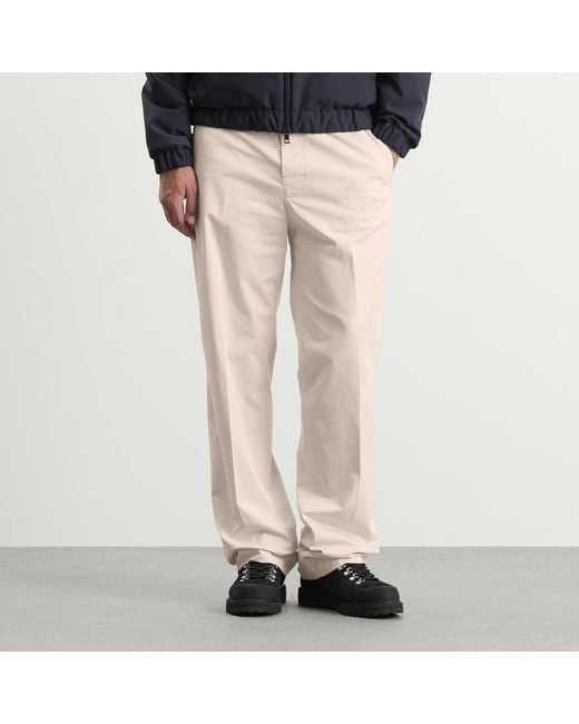 Moncler Natural Cotton Gaberdine Trousers for men
