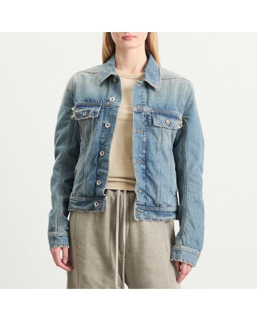 Rick Owens Blue Denim Trucker Jacket