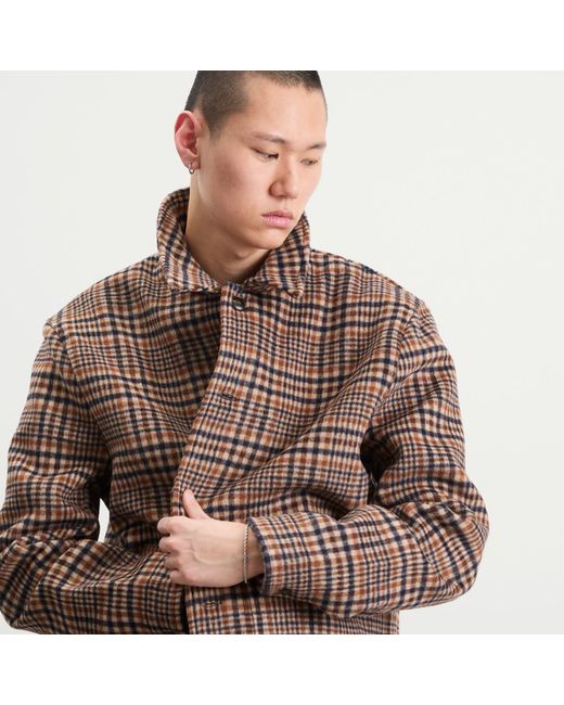 BOUND Brown Wool Button Jacket for men