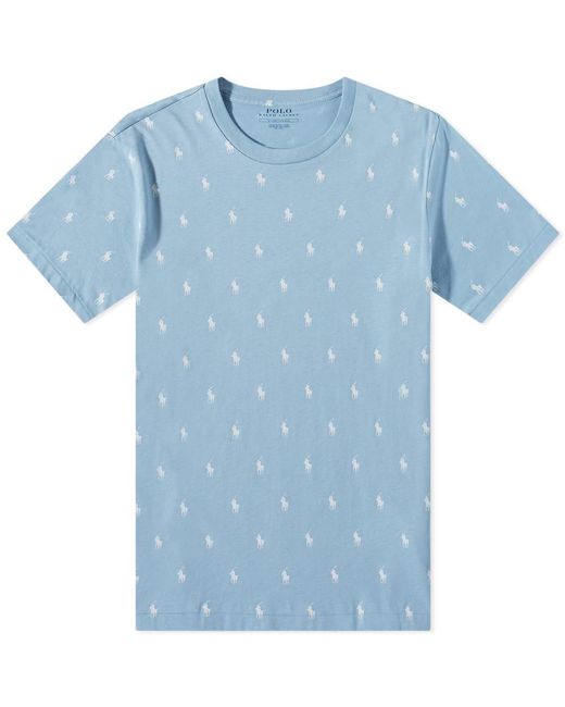 Polo Ralph Lauren Cotton All Over Pony Sleepwear Tshirt in Blue for