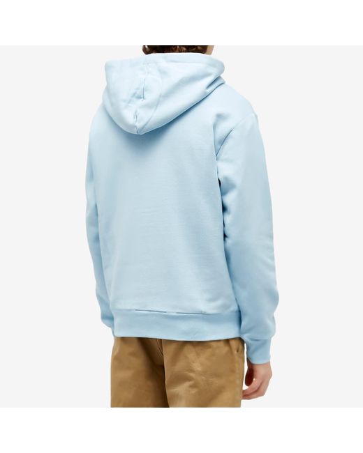 A.P.C. Larry Central Logo Hoodie in Blue for Men | Lyst