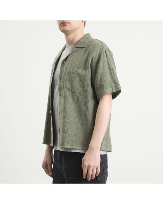 Corridor NYC Green Double Cloth Short Sleeve Shirt for men