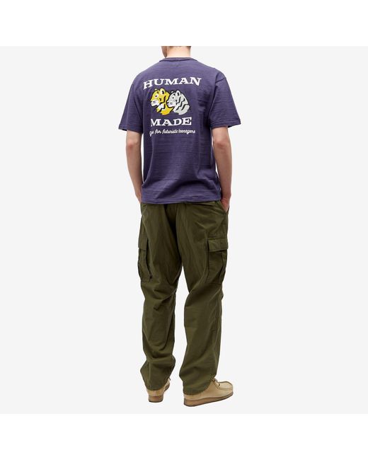 Human Made Blue Tiger Pocket T-Shirt for men