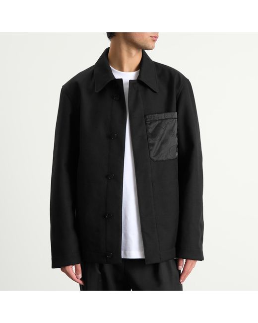 Casablanca Black Bonded Techno Wool Workwear Jacket for men