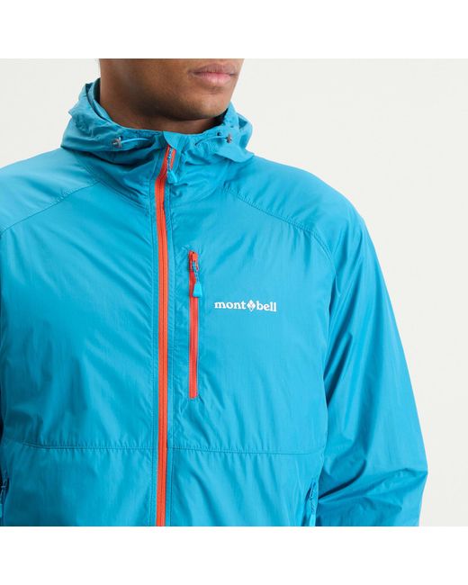 Montbell Blue Wind Blast Hooded Jacket for men