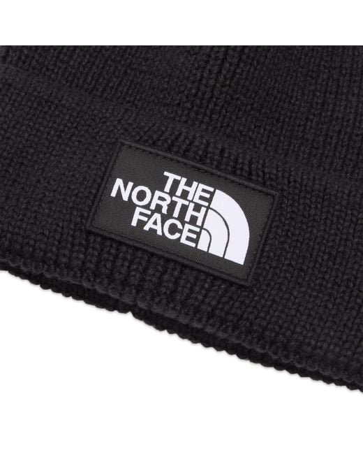 The North Face Black Logo Box Cuffed Beanie for men