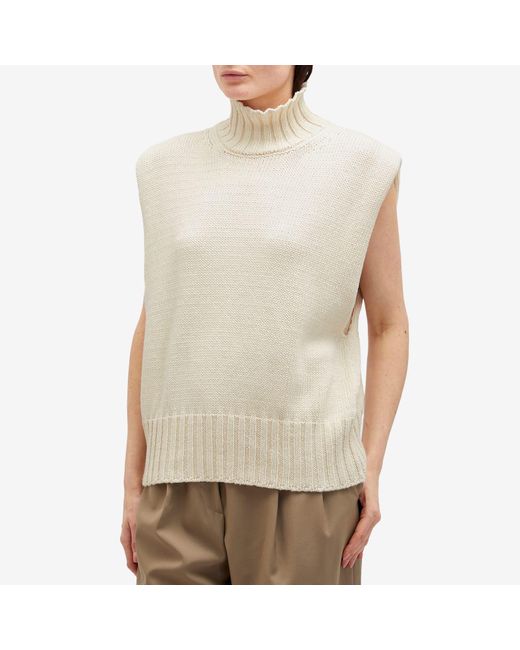 Rohe White Cashmere Sleeveless Turtleneck