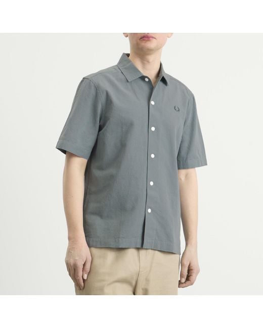 Fred Perry Gray Logo Shirt for men