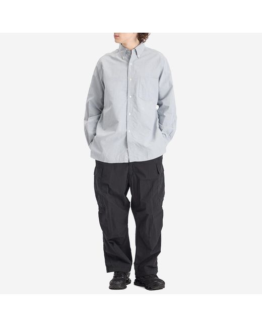 Nanamica Blue Button Down Wind Shirt for men