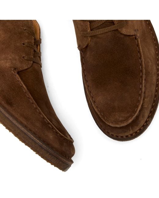 Drake's Brown Crosby Moc Toe Chukka Boots for men