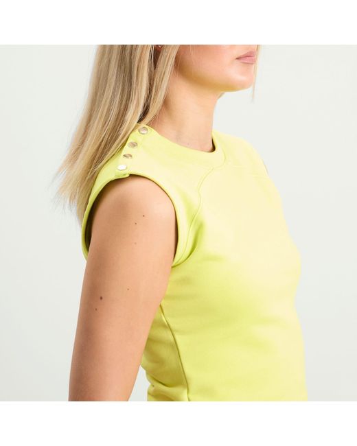 Peachy Den Yellow Trixie Sweat Vest Top