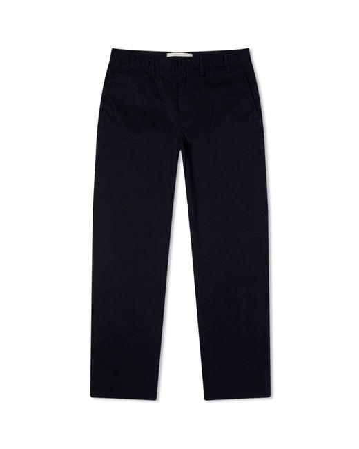 Norse Projects Blue Aros Regular Italian Brushed Twill Trousers for men