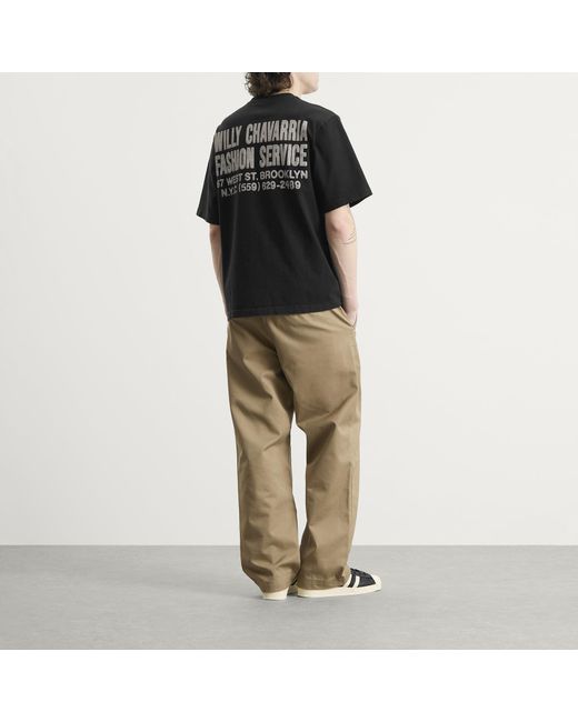 Willy Chavarria Black Fashion Services Standard T-Shirt for men