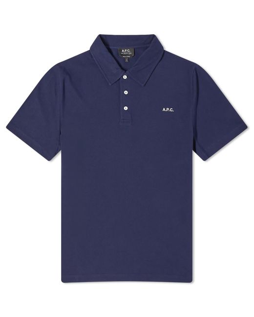 A.P.C. Blue Carter Logo Polo Shirt for men