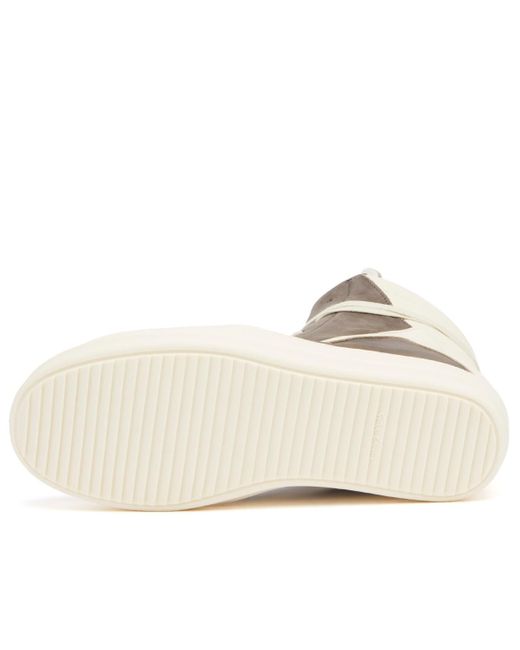Rick Owens Brown Leather And Nubuck Geobasket Sneakers for men