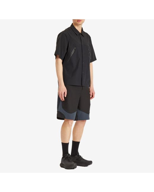 Purple Mountain Observatory Black Terrain Shorts for men
