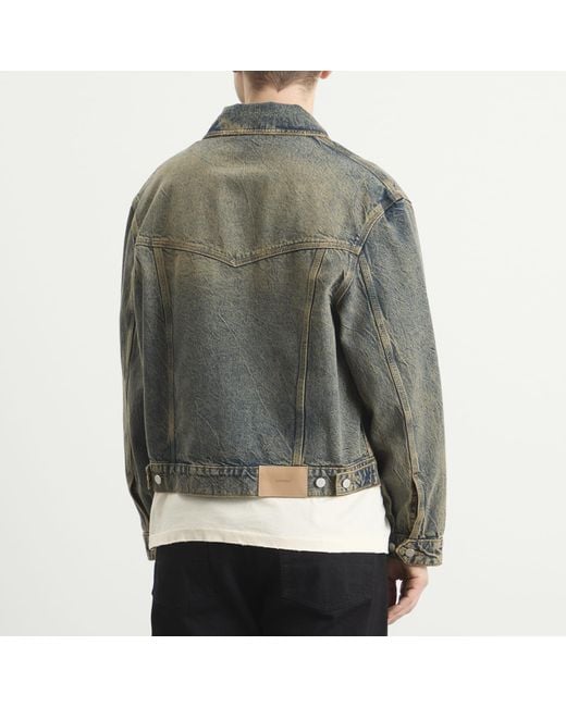 Represent Green Denim Trucker Jacket for men