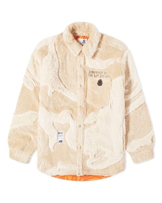 Aape By A Bathing Ape Natural Aape Sherpa Fleece Camo Over Shirt for men