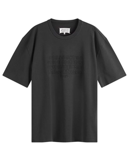 Maison Margiela Black Number Embroidery T-Shirt for men